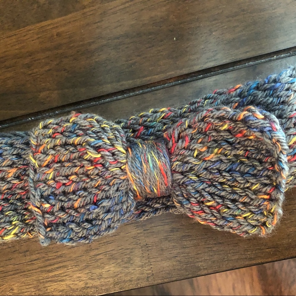CUTE Rainbow knitted Bow Ear Warmer